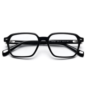 Carfia Aster CA7023-C1 Black Acetate Square Clear Eyeglasses for Men, Folded View