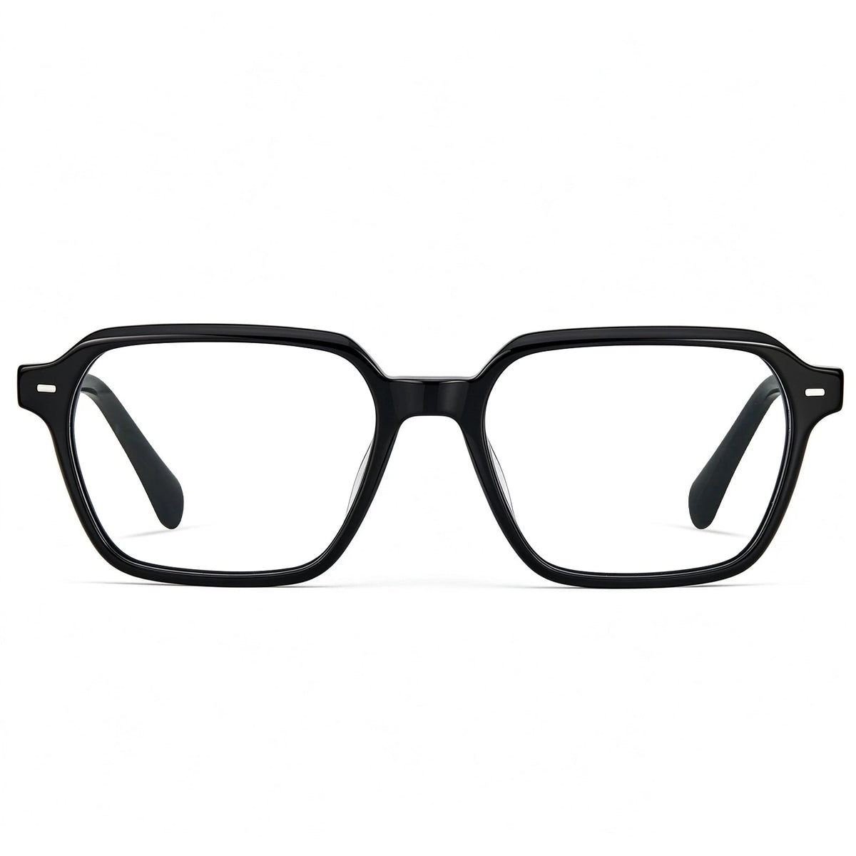 Carfia Aster CA7023-C1 Black Acetate Square Clear Eyeglasses for Men, Front View