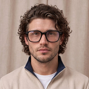 Carfia Aster CA7023-C1 Black Acetate Square Clear Eyeglasses for Men, Lifestyle View