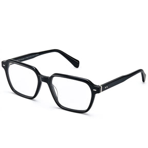 Carfia Aster CA7023-C1 Black Acetate Square Clear Eyeglasses for Men, Three-Quarter View