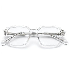 Carfia Aster CA7023-C2 Clear Acetate Square Clear Eyeglasses for Men, Folded View