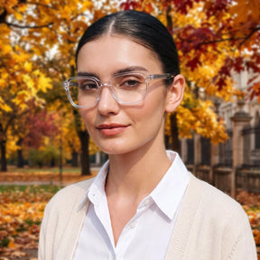Carfia Aster CA7023-C2 Clear Acetate Square Clear Eyeglasses for Men, Lifestyle View