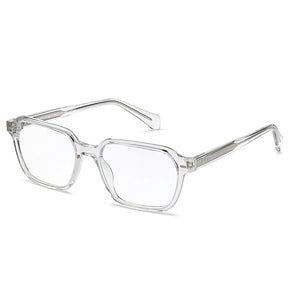 Carfia Aster CA7023-C2 Clear Acetate Square Clear Eyeglasses for Men, Three-Quarter View