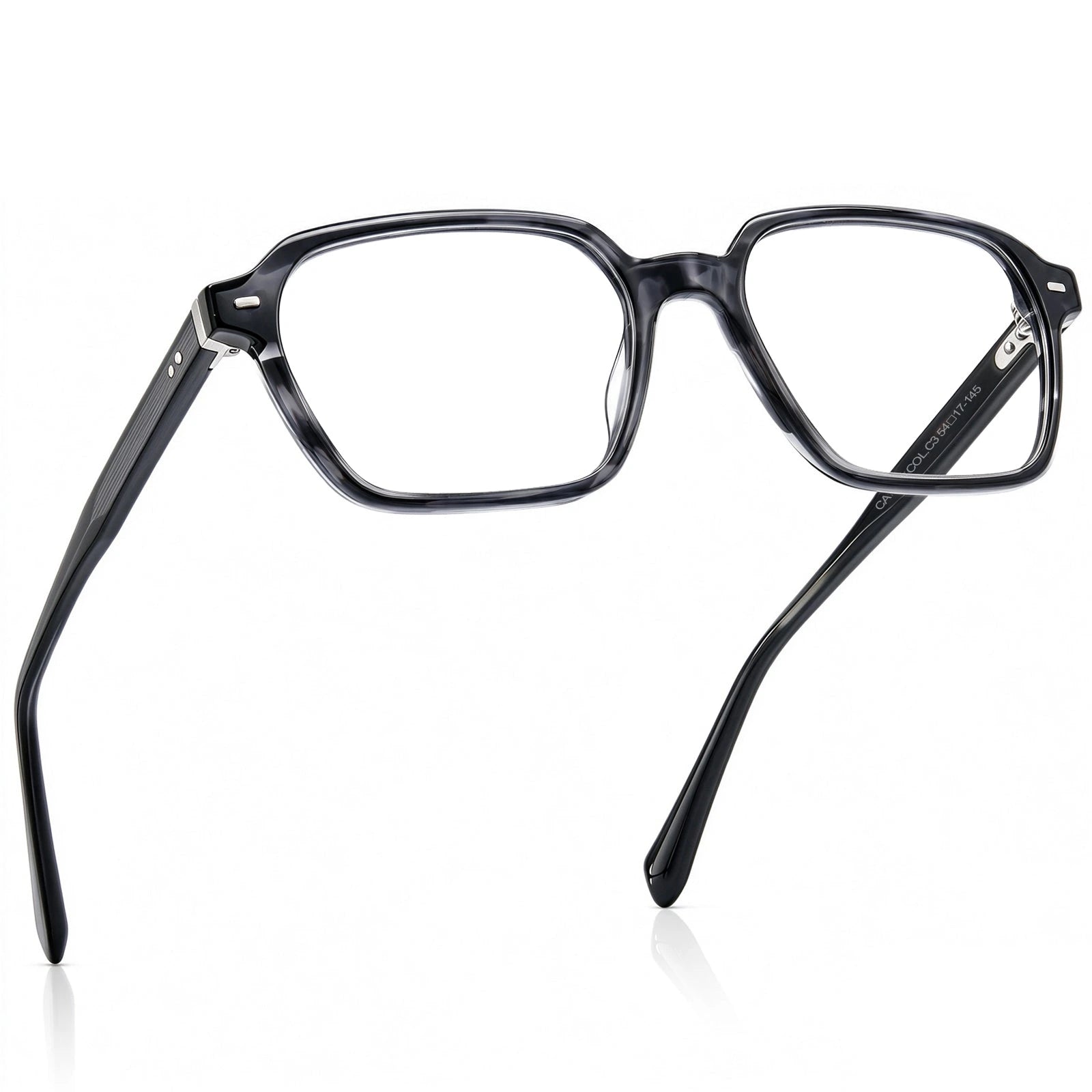 Carfia Aster CA7023-C3 Tortoise Acetate Square Clear Eyeglasses for Men, Folded View