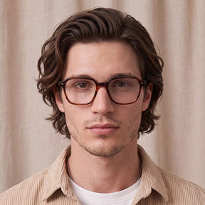 Carfia Aster CA7023-C4 Tortoise Acetate Square Clear Eyeglasses for Men, Lifestyle View