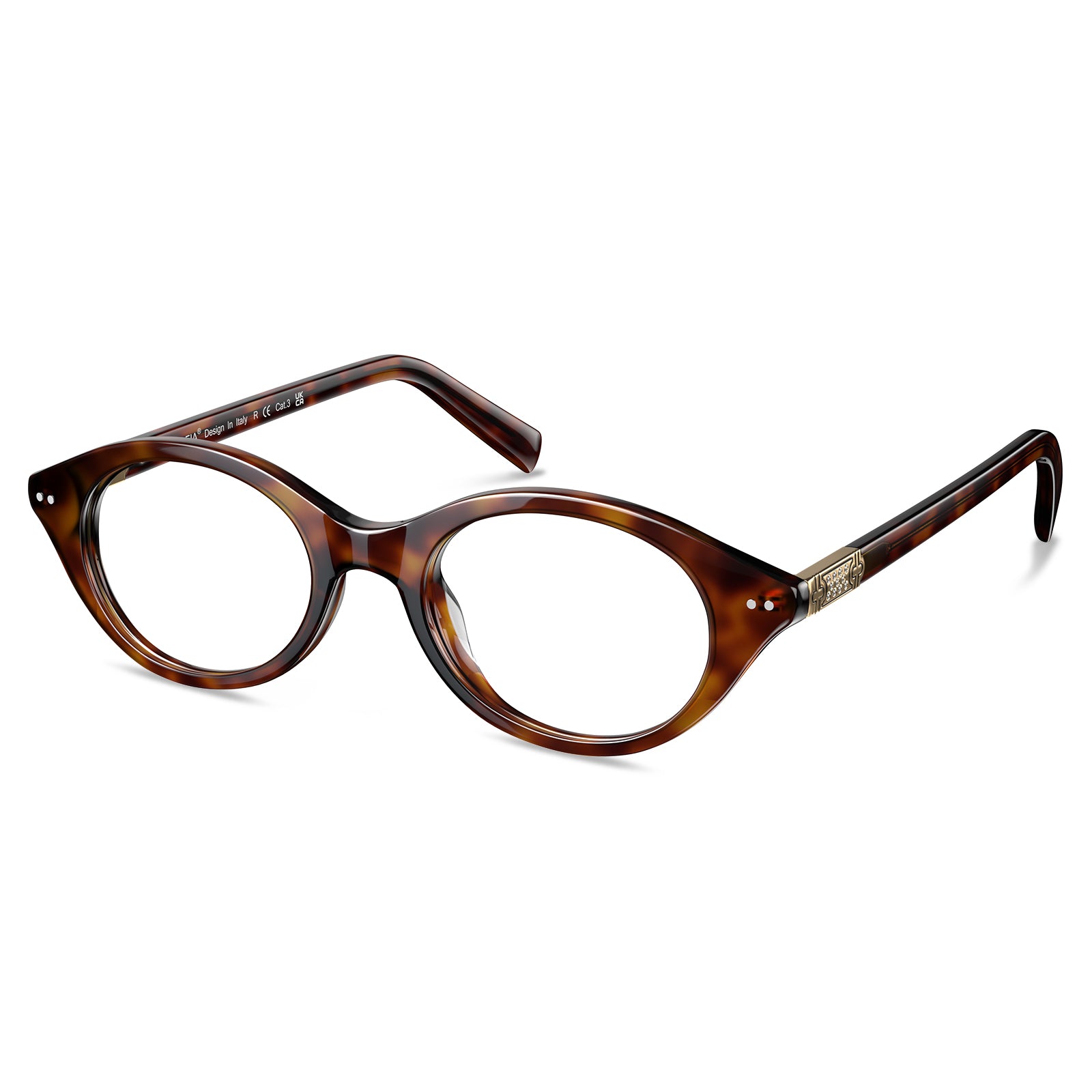 Carfia avenker fc04 women tortoise acetate prescription oval eyeglasses, angle view