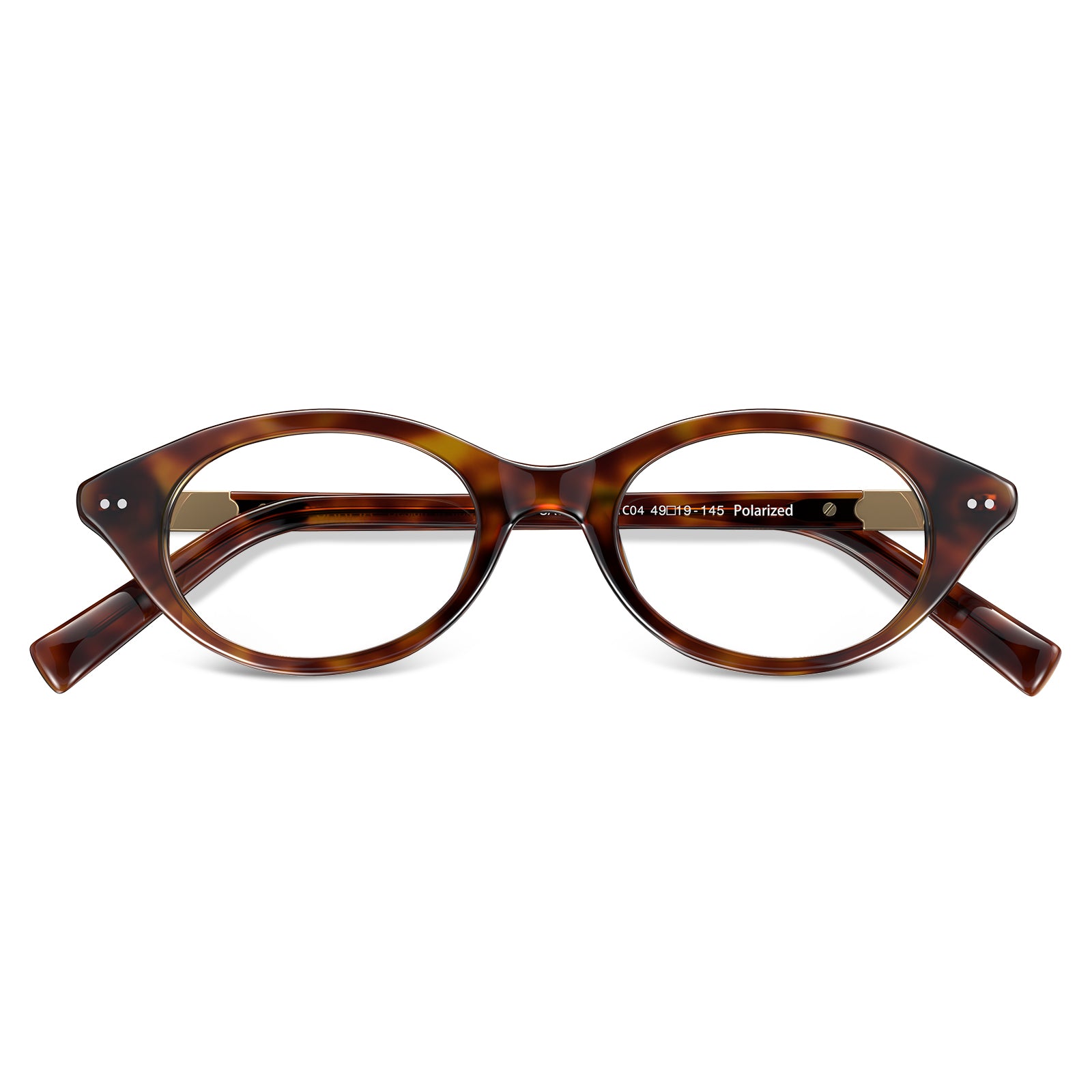Carfia avenker fc04 women tortoise acetate prescription oval eyeglasses, fold view