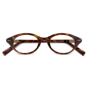 Carfia avenker fc04 women tortoise acetate prescription oval eyeglasses, fold view