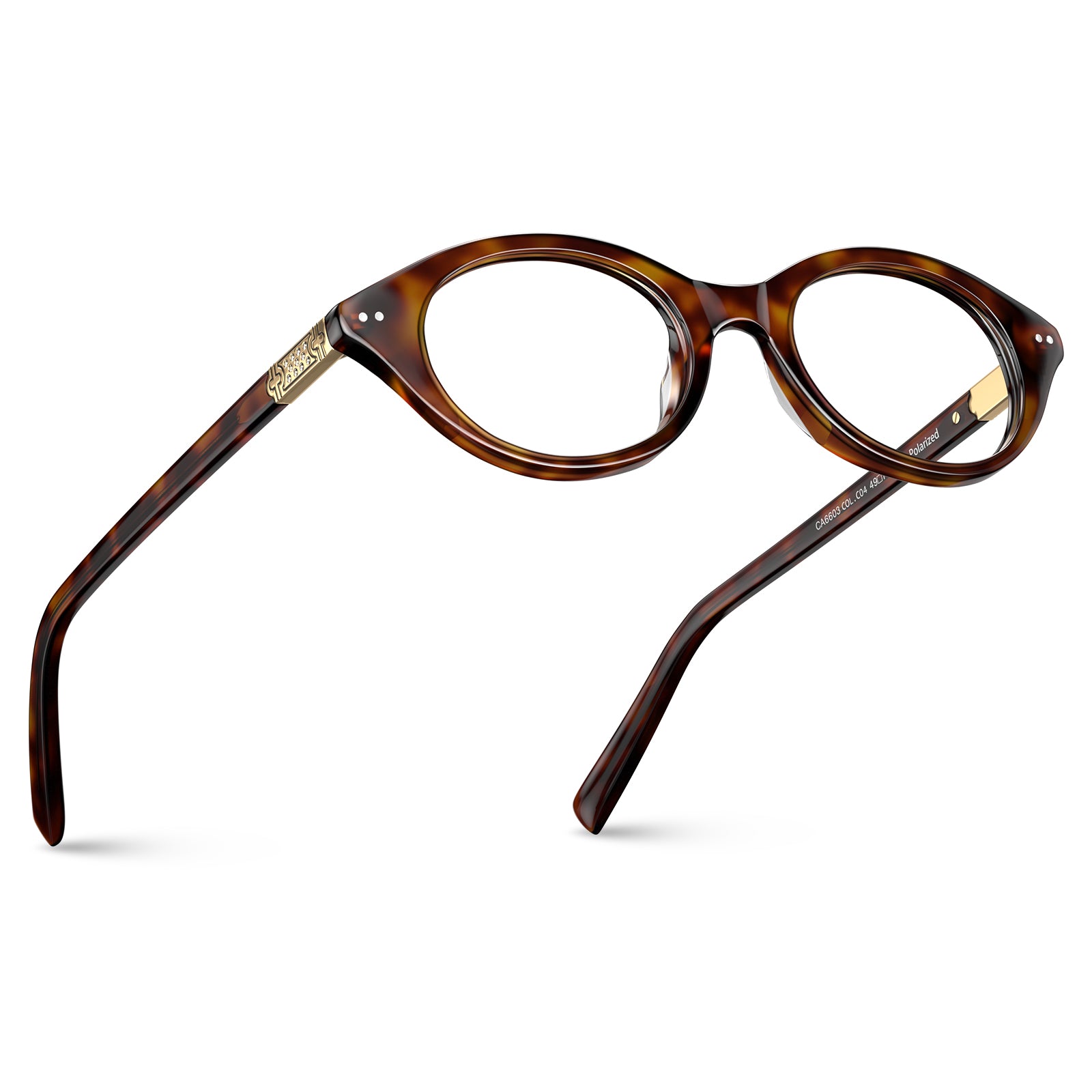 Carfia avenker fc04 women tortoise acetate prescription oval eyeglasses, side view	