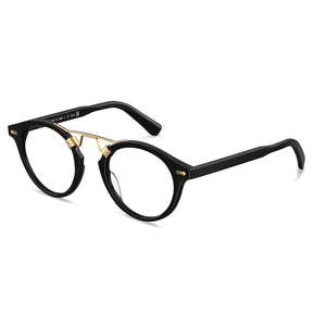 Carfia Avonpak CA5395-FC01 Black Acetate Round Prescription Glasses Eyeglasses for Unisex, Angle View