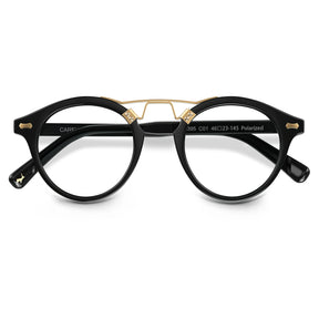 Carfia Avonpak CA5395-FC01 Black Acetate Round Prescription Glasses Eyeglasses for Unisex, Folded View