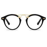 Carfia Avonpak CA5395-FC01 Black Acetate Round Prescription Glasses Eyeglasses for Unisex, Front View