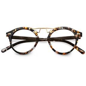 Carfia Avonpak CA5395-FC03 Tortoise Acetate Round Prescription Glasses Eyeglasses for Unisex, Folded View