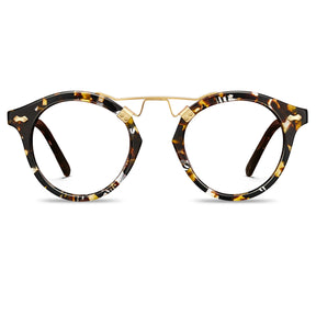 Carfia Avonpak CA5395-FC03 Tortoise Acetate Round Prescription Glasses Eyeglasses for Unisex, Front View