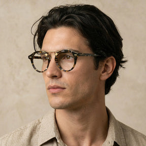 Carfia Avonpak CA5395-FC03 Tortoise Acetate Round Prescription Glasses Eyeglasses for Unisex, Portrait View
