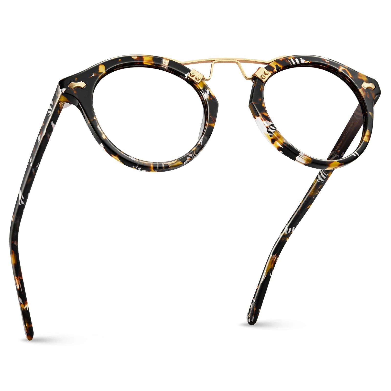 Carfia Avonpak CA5395-FC03 Tortoise Acetate Round Prescription Glasses Eyeglasses for Unisex, Size Chart