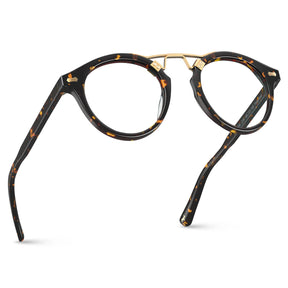 Carfia Avonpak CA5395-FC04 Tortoise Acetate Round Prescription Glasses Eyeglasses for Unisex, Flatlay View