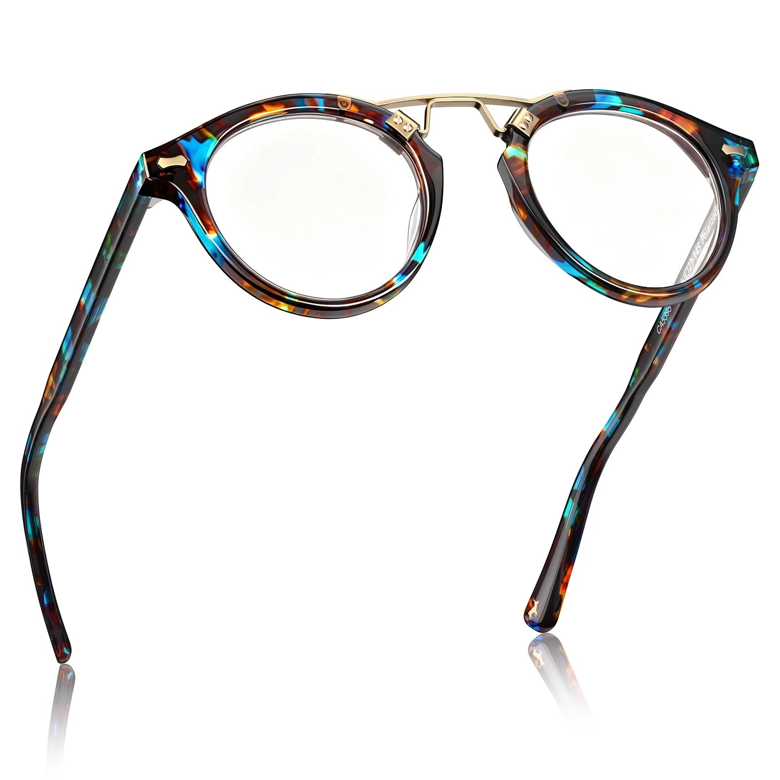 Carfia Avonpak CA5395-FC17 Tortoise Acetate Round Prescription Glasses Eyeglasses for Unisex, Angle View