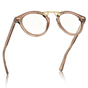 Carfia Avonpak CA5395-FC28 Tortoise Acetate Round Prescription Glasses Eyeglasses for Unisex, Folded View