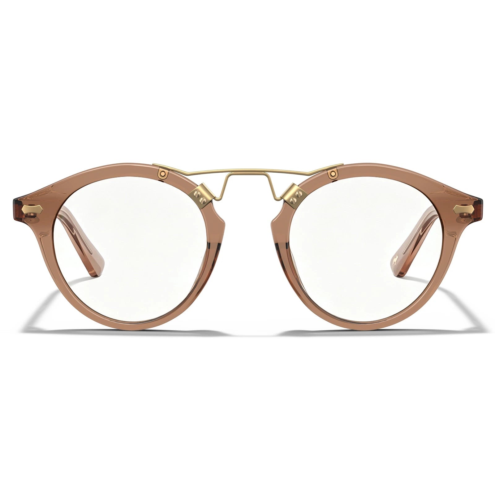 Carfia Avonpak CA5395-FC28 Tortoise Acetate Round Prescription Glasses Eyeglasses for Unisex, Front View