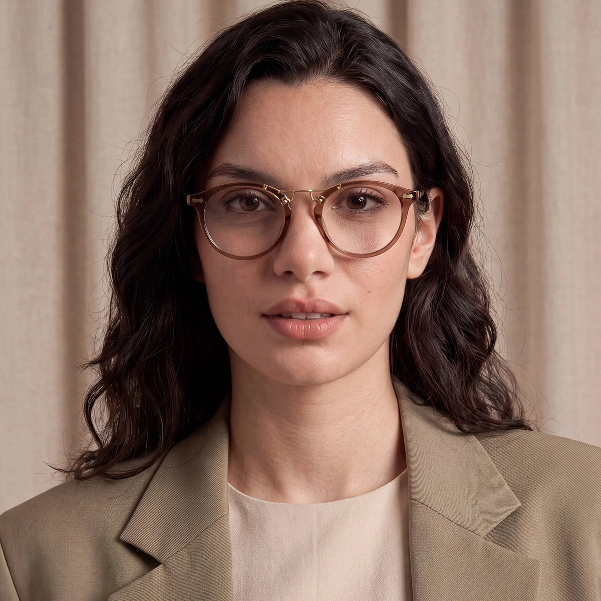 Carfia Avonpak CA5395-FC28 Tortoise Acetate Round Prescription Glasses Eyeglasses for Unisex, Model View