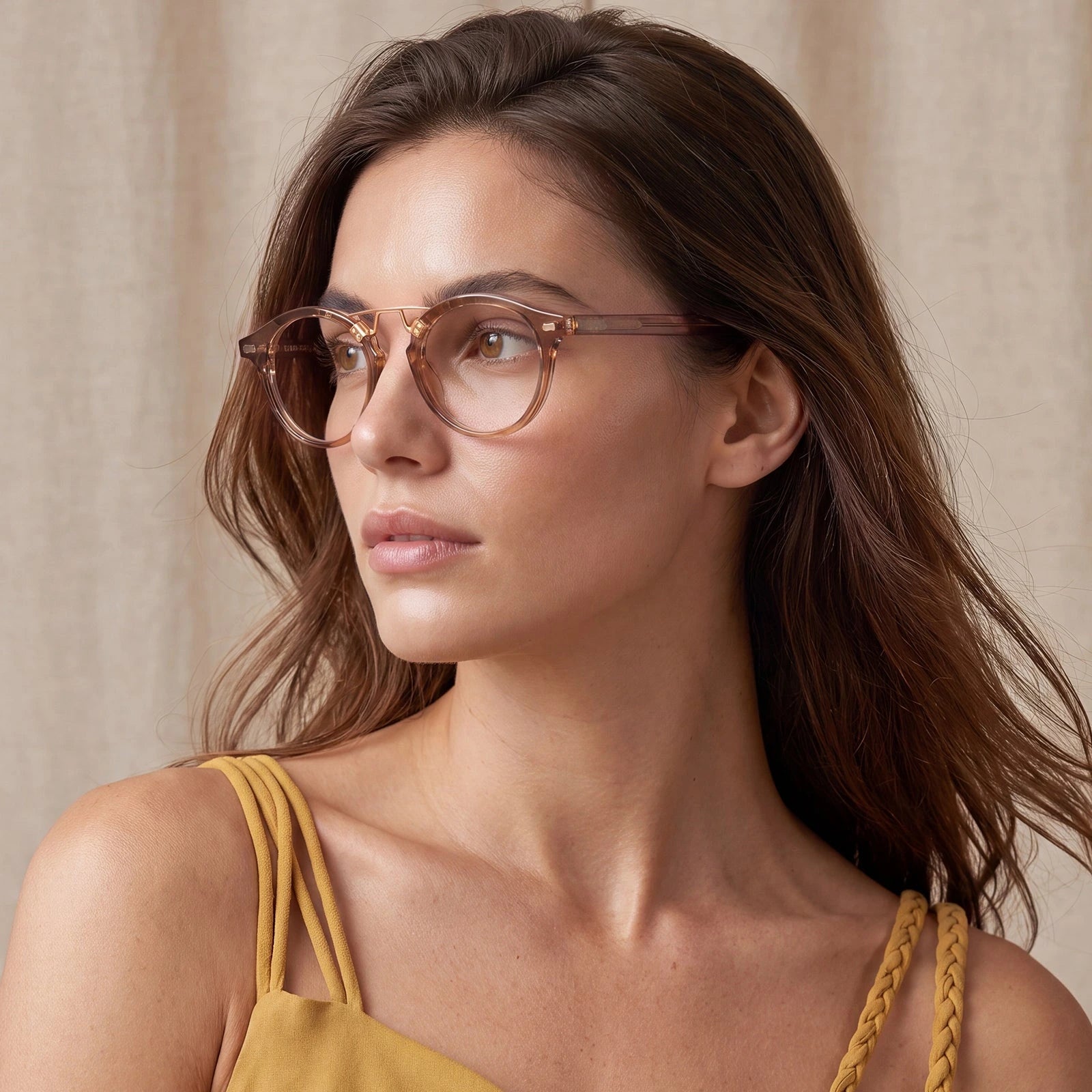 Carfia Avonpak CA5395-FC28 Tortoise Acetate Round Prescription Glasses Eyeglasses for Unisex, Portrait View