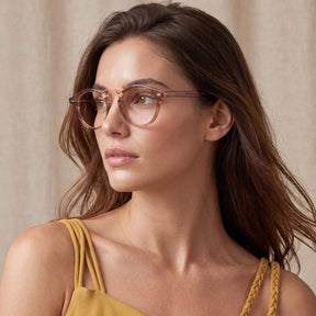 Carfia Avonpak CA5395-FC28 Tortoise Acetate Round Prescription Glasses Eyeglasses for Unisex, Portrait View