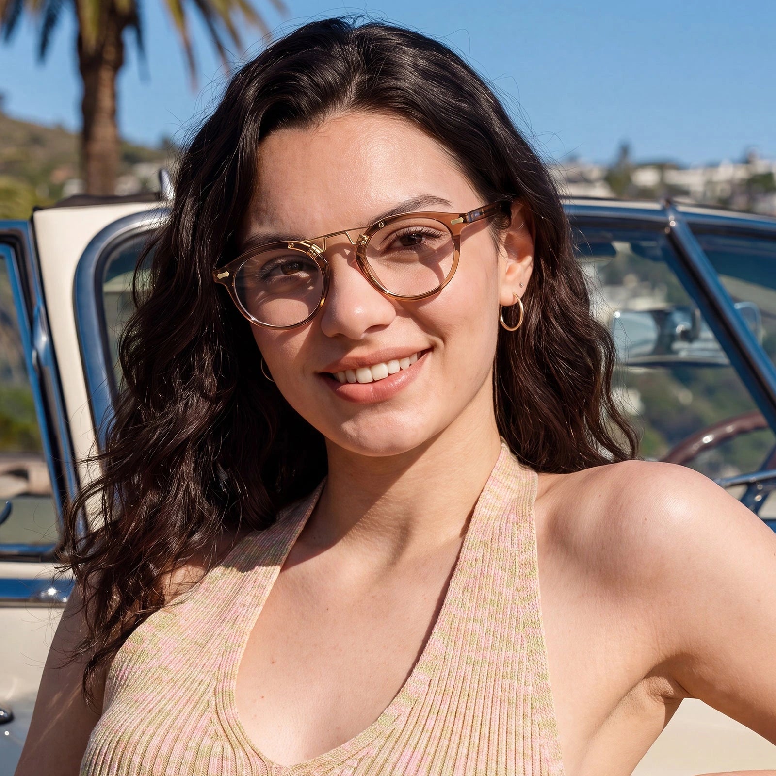 Carfia Avonpak CA5395-FC28 Tortoise Acetate Round Prescription Glasses Eyeglasses for Unisex, Scene View