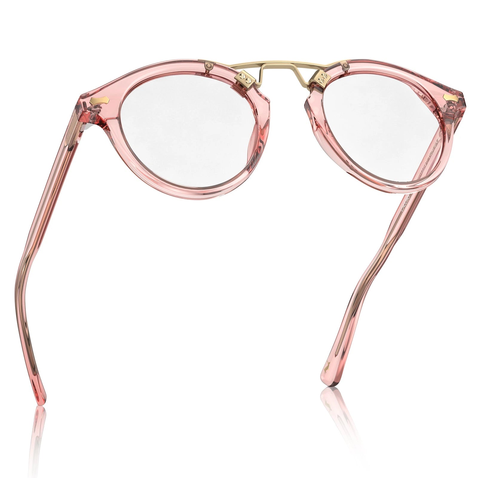 Carfia Avonpak CA5395-FC29 Pink Acetate Round Prescription Glasses Eyeglasses for Unisex, Flatlay View