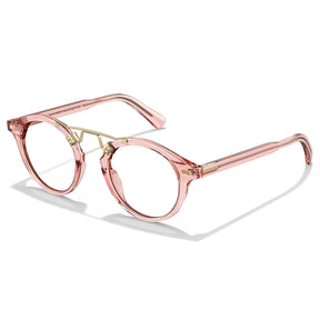 Carfia Avonpak CA5395-FC29 Pink Acetate Round Prescription Glasses Eyeglasses for Unisex, Folded View