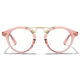 Carfia Avonpak CA5395-FC29 Pink Acetate Round Prescription Glasses Eyeglasses for Unisex, Front View