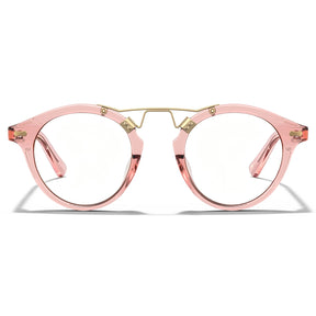 Carfia Avonpak CA5395-FC29 Pink Acetate Round Prescription Glasses Eyeglasses for Unisex, Front View