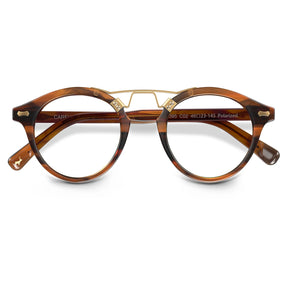 Carfia Avonpak CA5395-FL02 Brown Acetate Round Prescription Glasses Eyeglasses for Unisex, Folded View