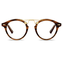 Carfia Avonpak CA5395-FL02 Brown Acetate Round Prescription Glasses Eyeglasses for Unisex, Front View