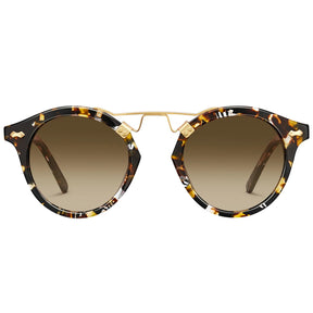 Carfia AvonPark-C03 Tortoise Acetate Round Polarized Sunglasses for Women, Front View