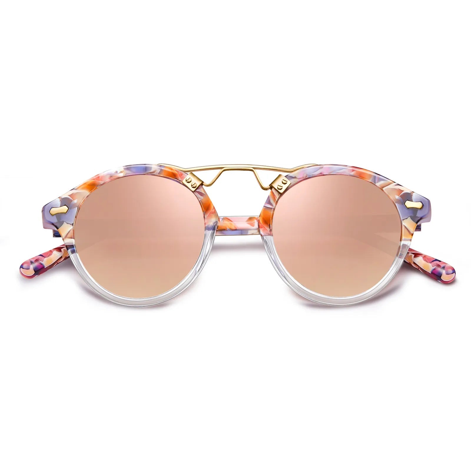 Carfia AvonPark CA5395-C09 Floral Acetate Heart Polarized Sunglasses for Women, Flatlay View