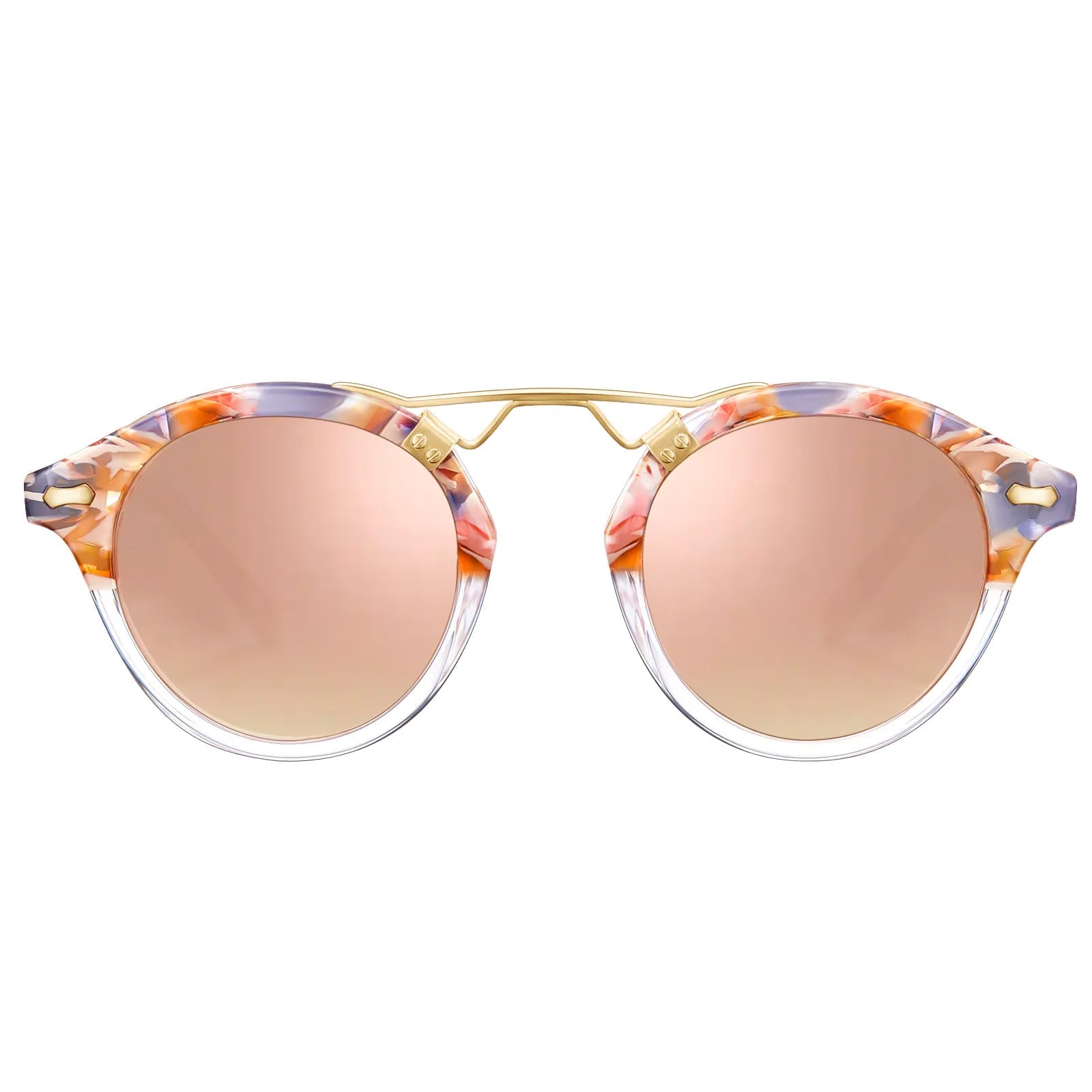Carfia AvonPark CA5395-C09 Floral Acetate Heart Polarized Sunglasses for Women, Front View