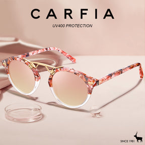 Carfia AvonPark CA5395-C15 Floral Acetate Heart Polarized Sunglasses for Women, Lifestyle View