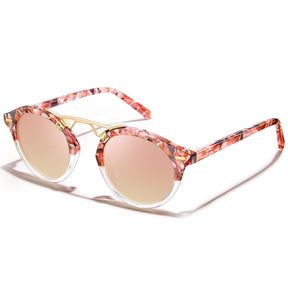 Carfia AvonPark CA5395-C15 Floral Acetate Heart Polarized Sunglasses for Women, Three-Quarter View