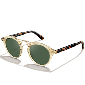 Carfia AvonPark CA5395-C25 Gold Acetate Round Polarized Sunglasses for Women, Angle View
