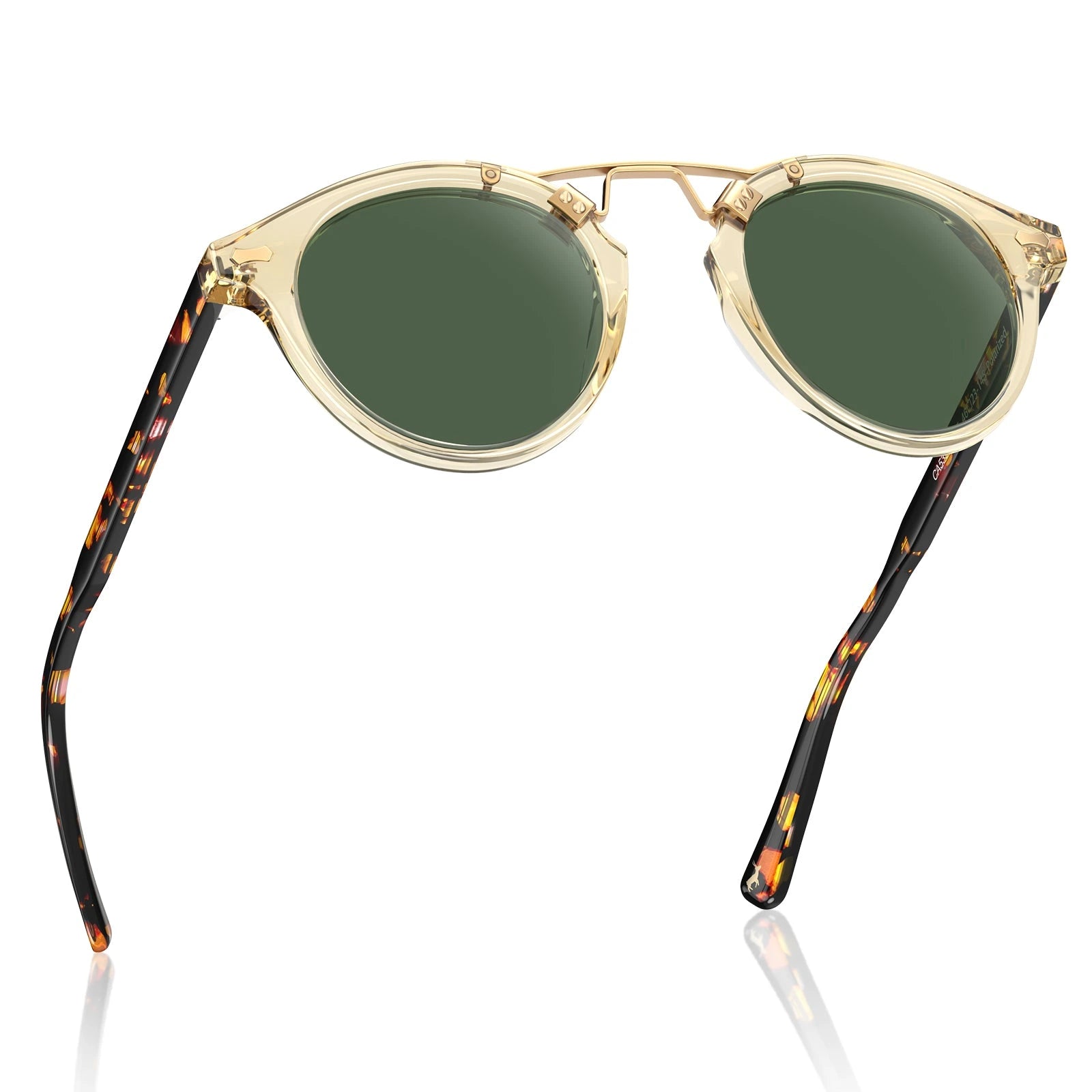 Carfia AvonPark CA5395-C25 Gold Acetate Round Polarized Sunglasses for Women, Front View