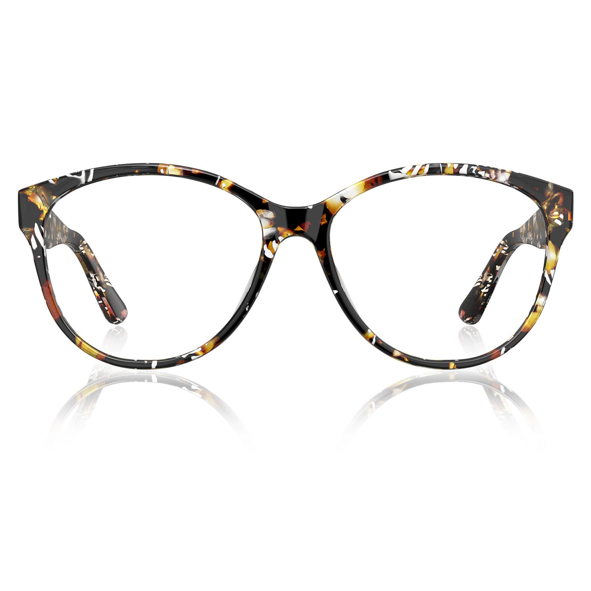 Carfia Barrie CA5396-FC08 Tortoise Acetate Round Prescription Glasses Eyeglasses for Women, Front View