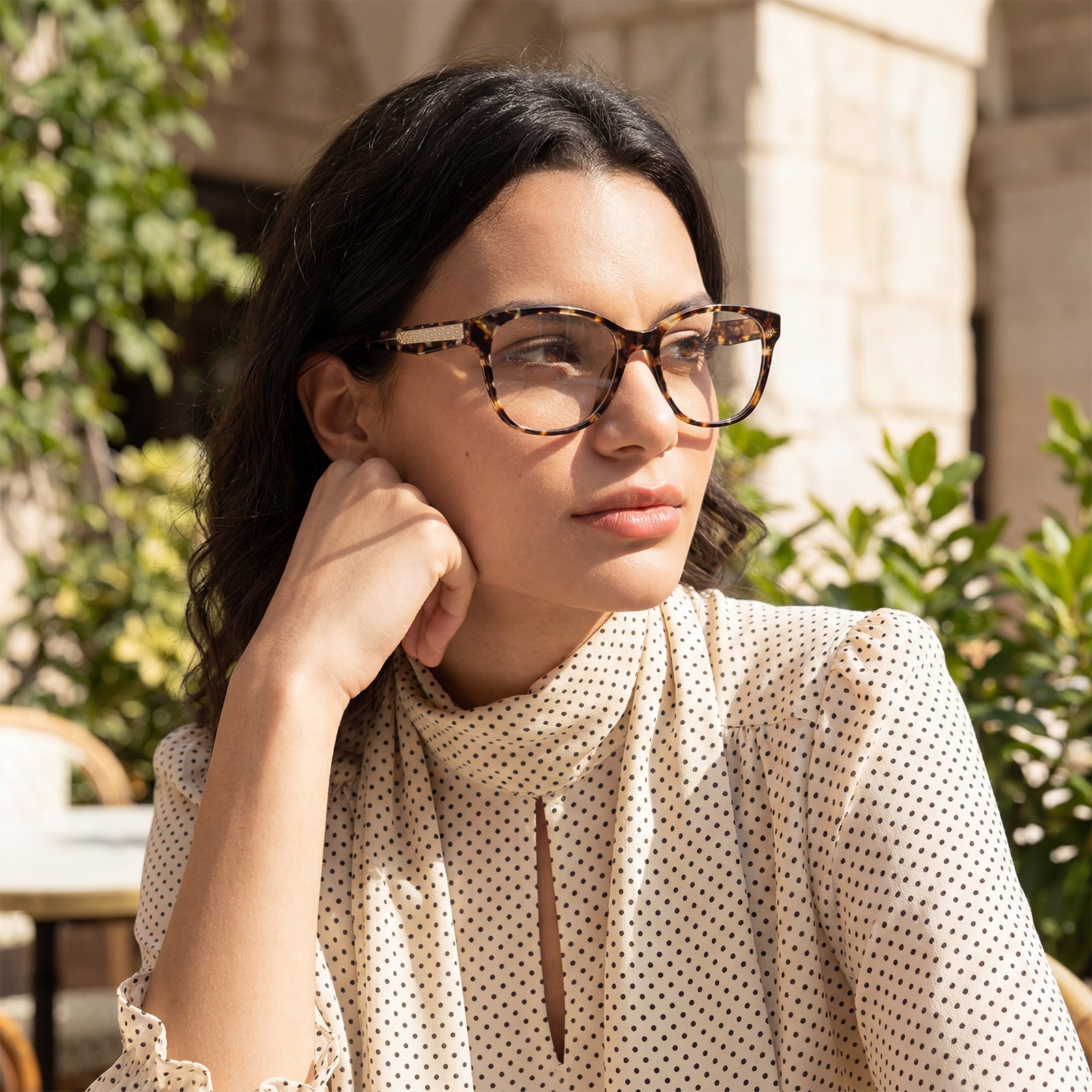 Carfia Barrie CA5396-FC08 Tortoise Acetate Round Prescription Glasses Eyeglasses for Women, Lifestyle View