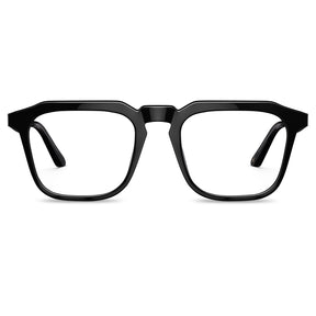 CARFIA Black Italian Acetate Square Frame Eyeglasses - Front View