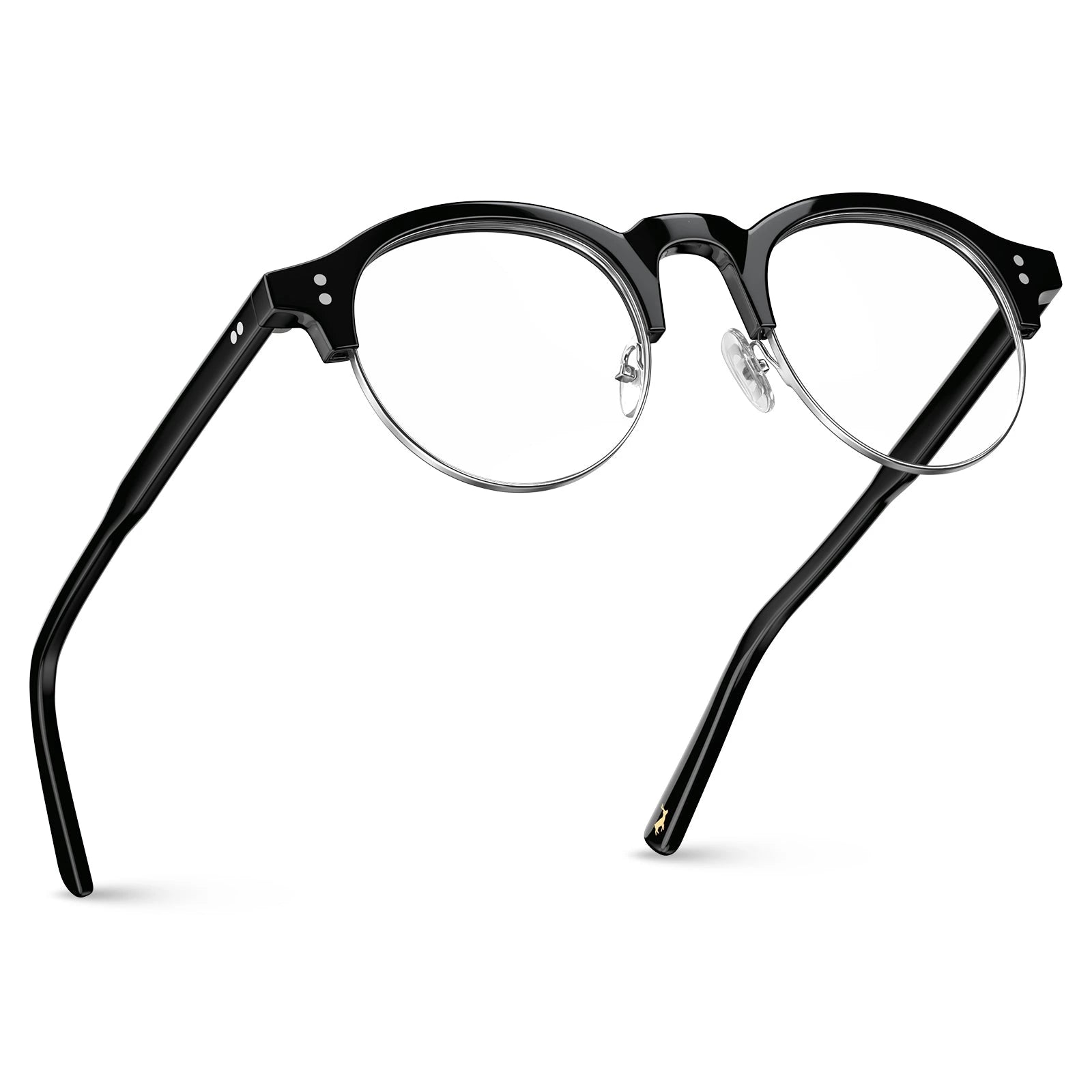 Carfia Cathom CA1962-FC01 Black Acetate Round Prescription Glasses Eyeglasses for Unisex, Flatlay View