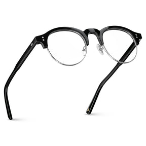 Carfia Cathom CA1962-FC01 Black Acetate Round Prescription Glasses Eyeglasses for Unisex, Flatlay View