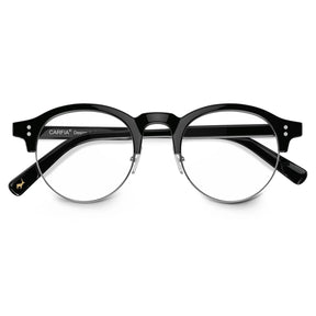 Carfia Cathom CA1962-FC01 Black Acetate Round Prescription Glasses Eyeglasses for Unisex, Folded View