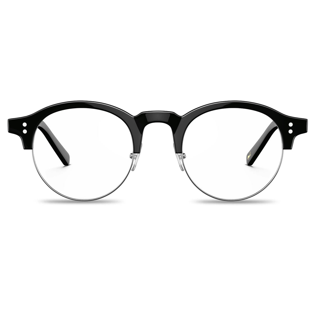 Carfia Cathom CA1962-FC01 Black Acetate Round Prescription Glasses Eyeglasses for Unisex, Front View
