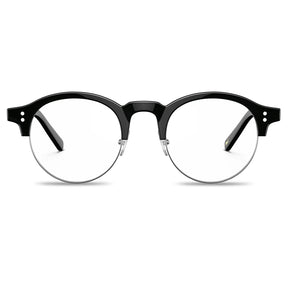 Carfia Cathom CA1962-FC01 Black Acetate Round Prescription Glasses Eyeglasses for Unisex, Front View