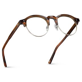 Carfia Cathom CA1962-FC02 Tortoise Acetate Round Prescription Glasses Eyeglasses for Unisex, Flatlay View